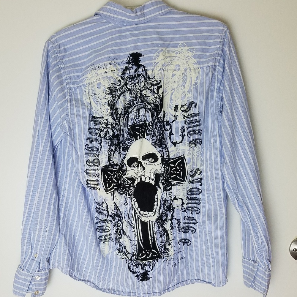 Button down skull shirt